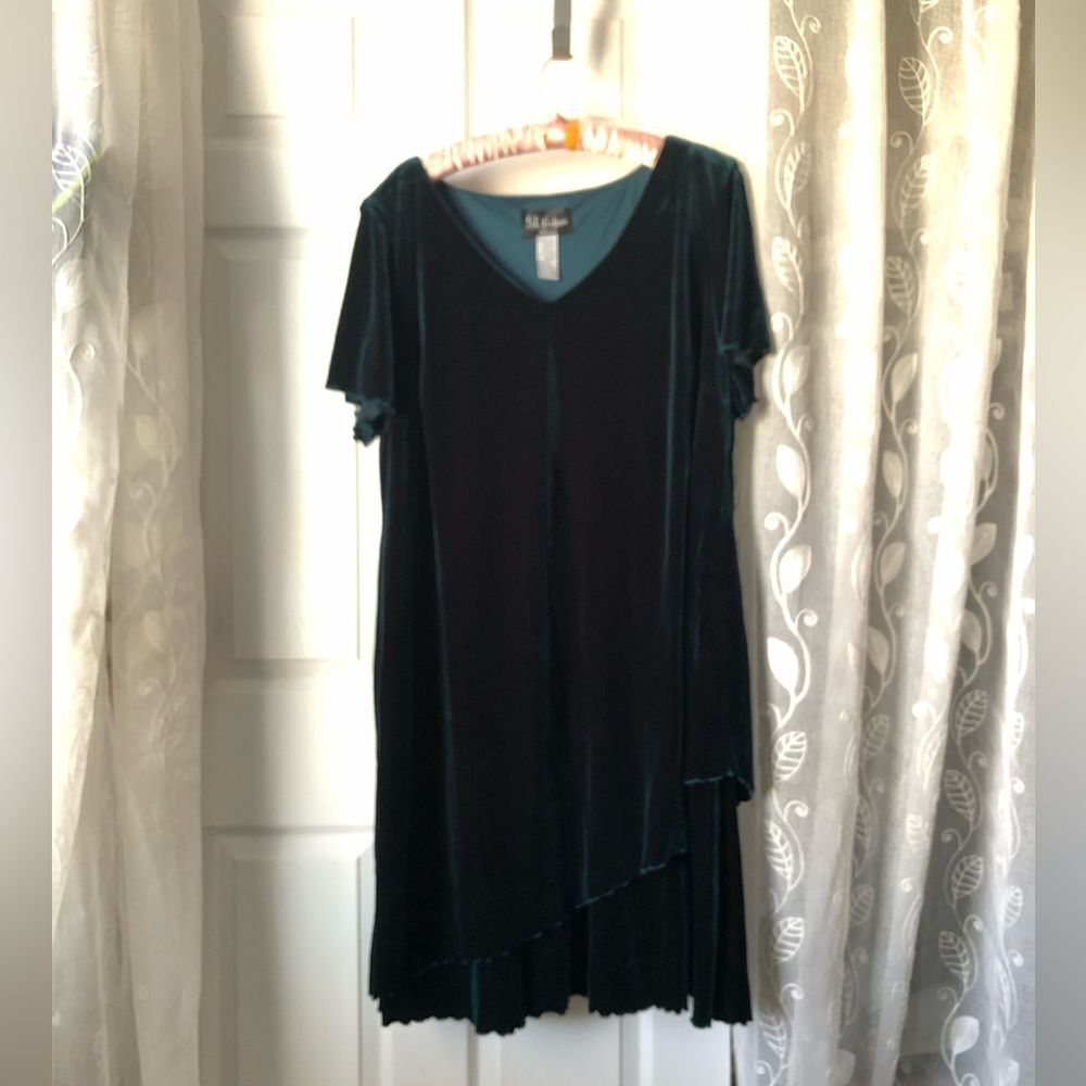 S.L. Fashions VTG Chic Velvet layered mini Dress women plus size 22W